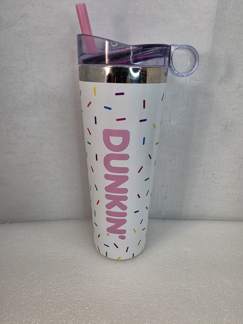 Dunkin (2024) Limited Edition White Sprinkles Insulated Travel Cup. POEC